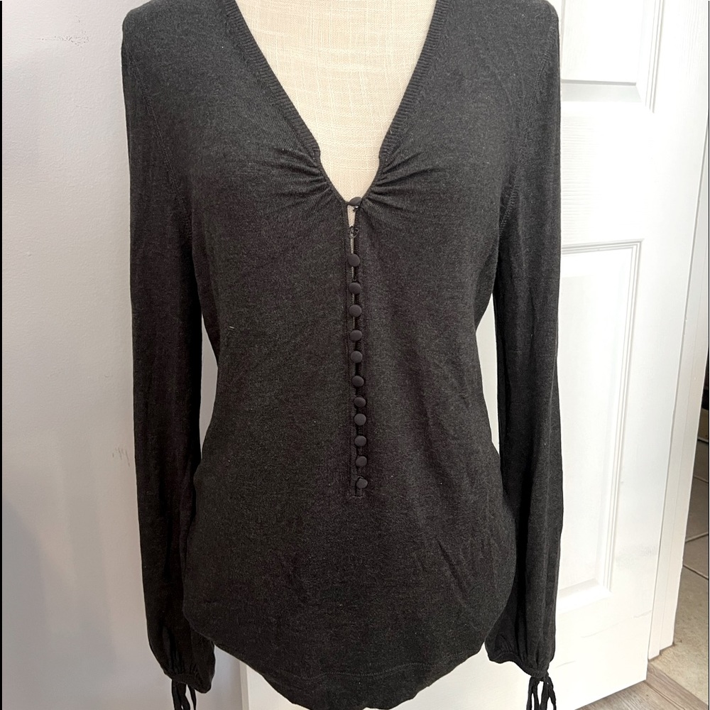 Pullover designer sweater, soft, with buttons